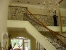 Decorative iron and oak stair rails